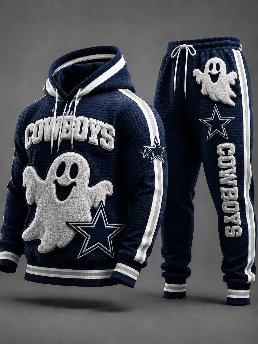 Unisex Casual Football Print Hoodies Set