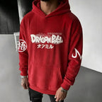 Unisex Oversized Casual Anime-print Corduroy Hoodie