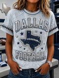 Women's Casual Football Print T-Shirt