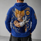 Unisex Oversized Casual Anime-print Corduroy Hoodie
