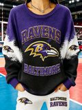 Women's Football Printed Crewneck Sweatshirt