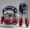 Unisex Vintage Football‐Inspired Print Sweatershirt Set