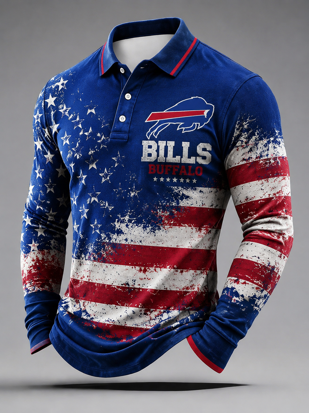 Men's Football Long-Sleeve Polo Shirt