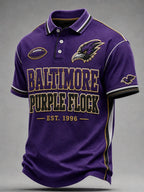 Men's Casual Classic Football Club Graphic Polo Top