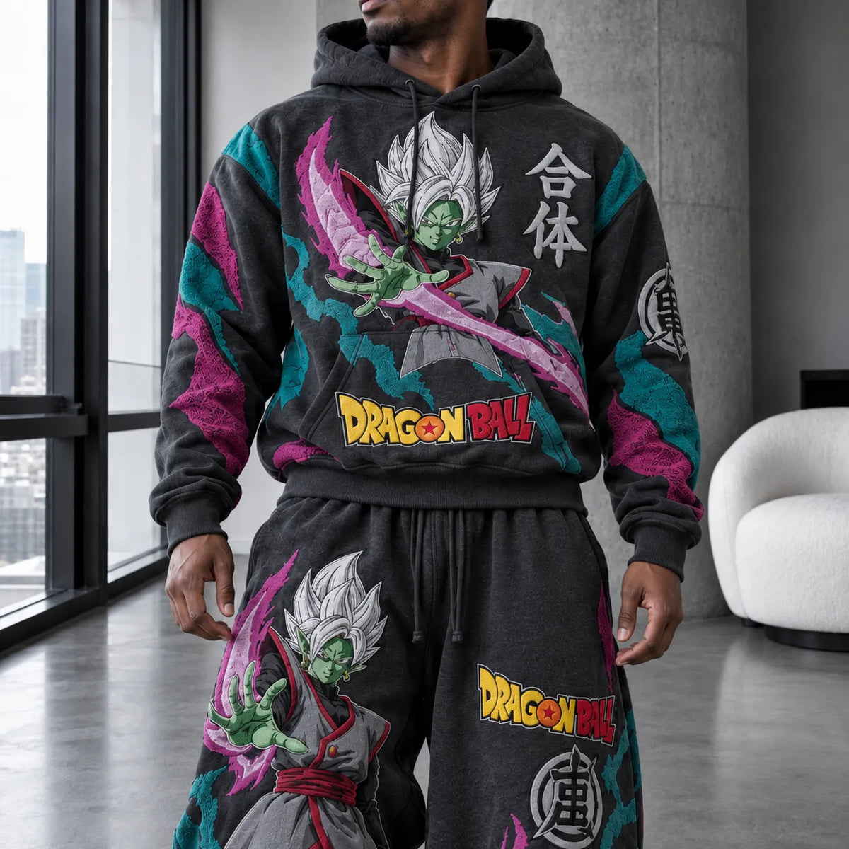 Unisex Oversized Casual Anime-print Hoodie