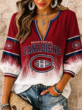 Women's Casual Ice Hockey Printed T-Shirt