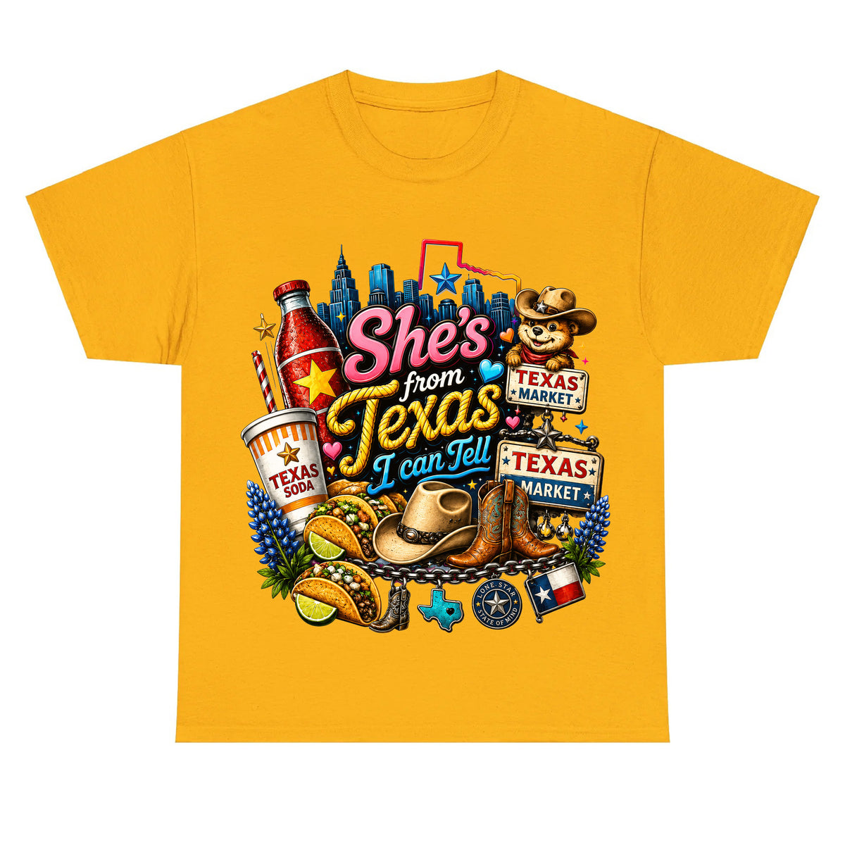 "She's From Texas I Can Tell" Texas Retro T-shirt