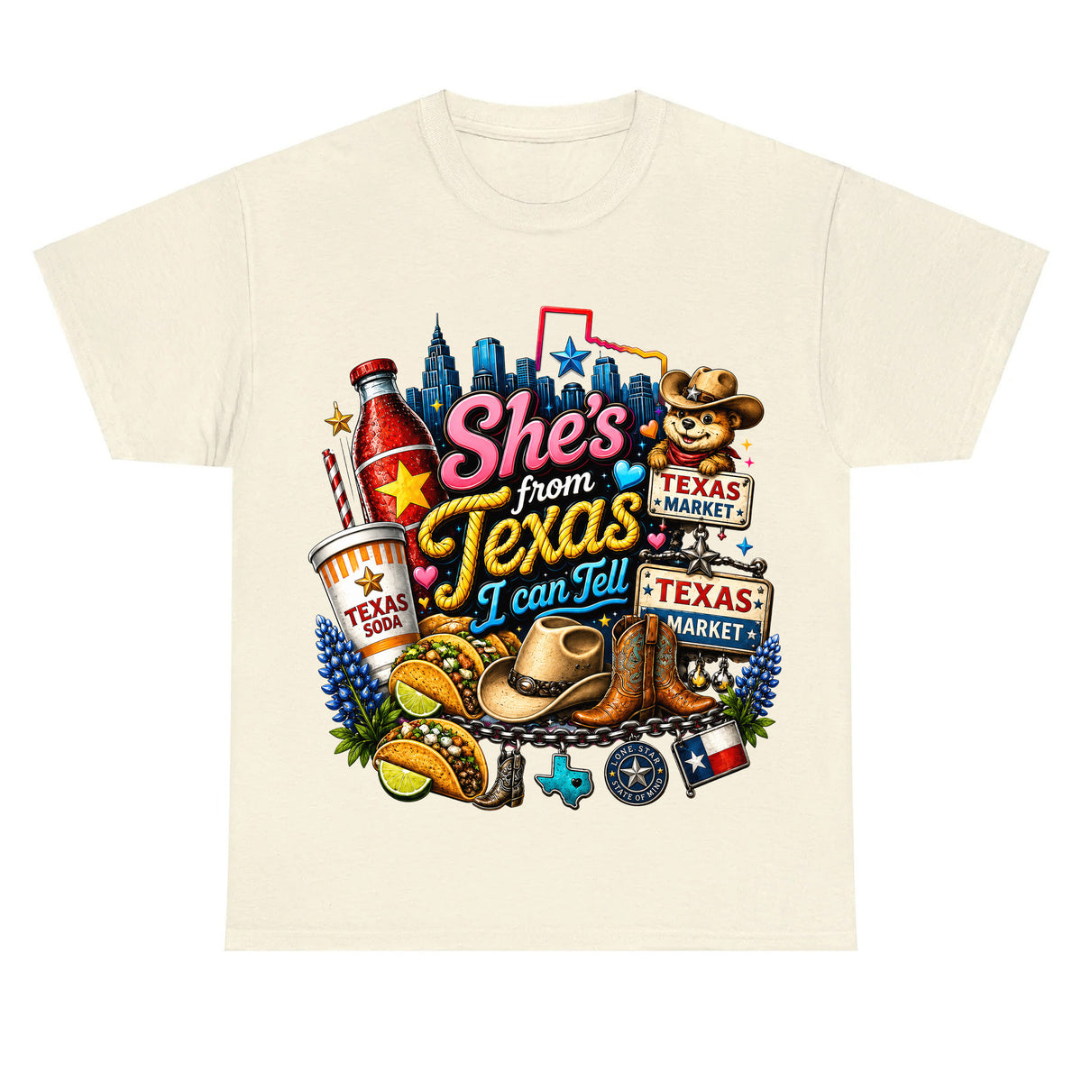 "She's From Texas I Can Tell" Texas Retro T-shirt
