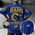Unisex Rugby Print Loose-Fit Vertical-Stripe Short-Sleeve T-Shirt
