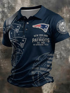 Men's Football Print Polo Shirt