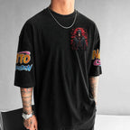 Unisex Anime-Style Retro Corduroy Oversized T-Shirt