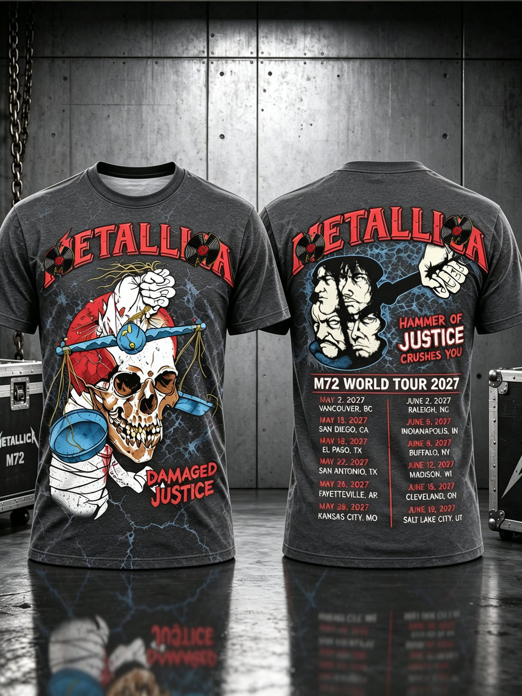 Men's Short-Sleeve T-Shirt with Music Tour Print