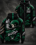 Men's Anime Graphic Zip-Up Hoodie