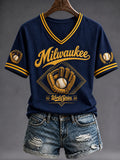 Women's Baseball Print T-Shirt