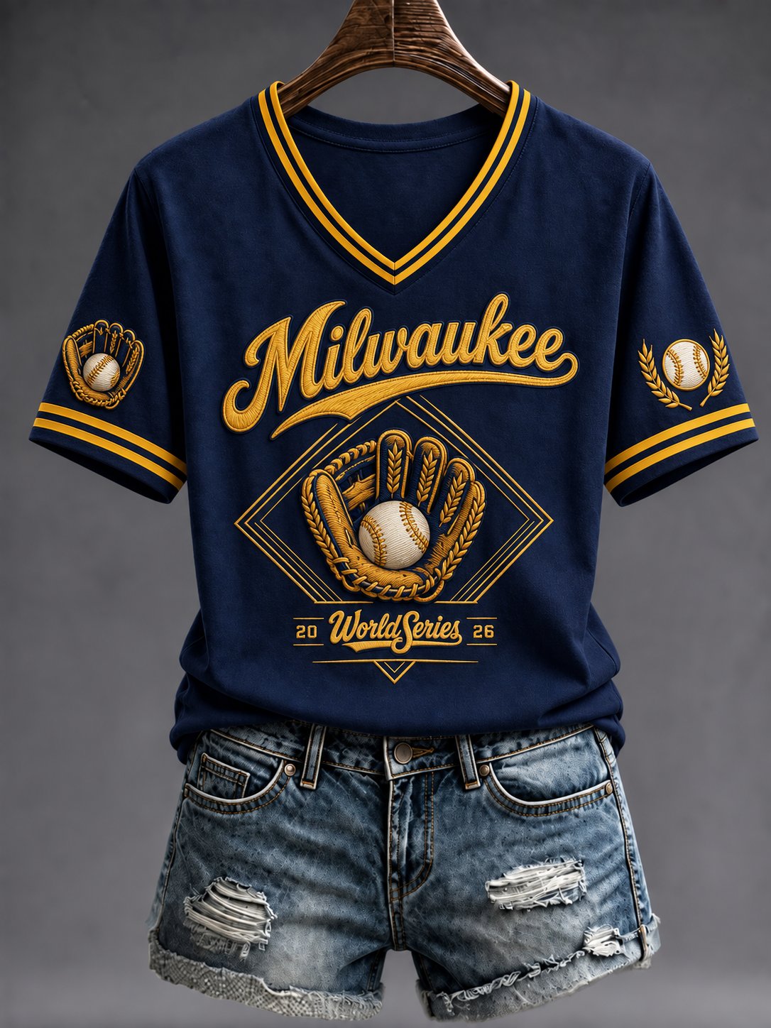 Women's Baseball Print T-Shirt