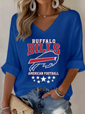 Women's Casual Football Print T-Shirt