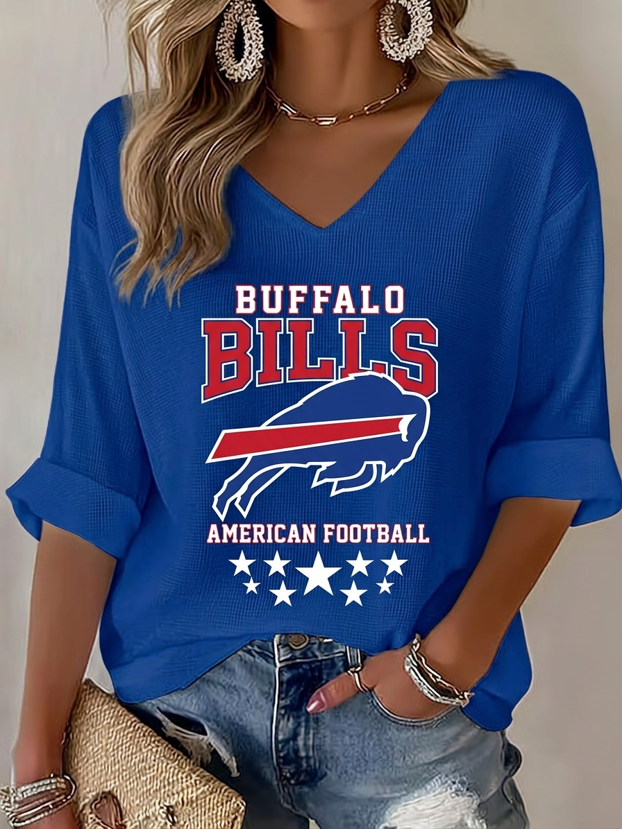Women's Casual Football Print T-Shirt