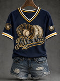 Women's Baseball Print T-Shirt