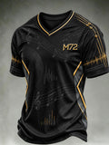 Men's Casual Printed V-Neck T-Shirt