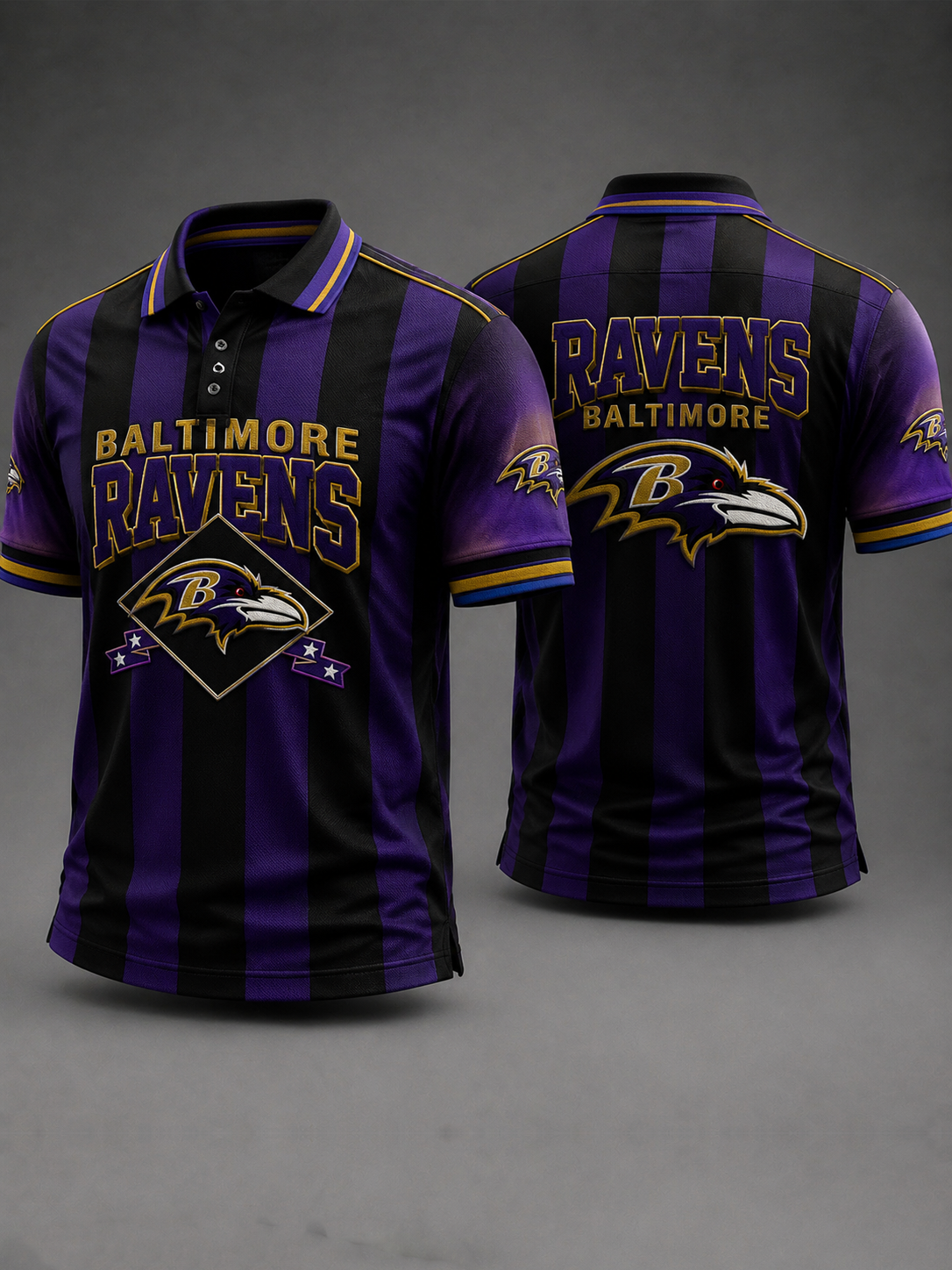 Men's Football Print Polo Shirt