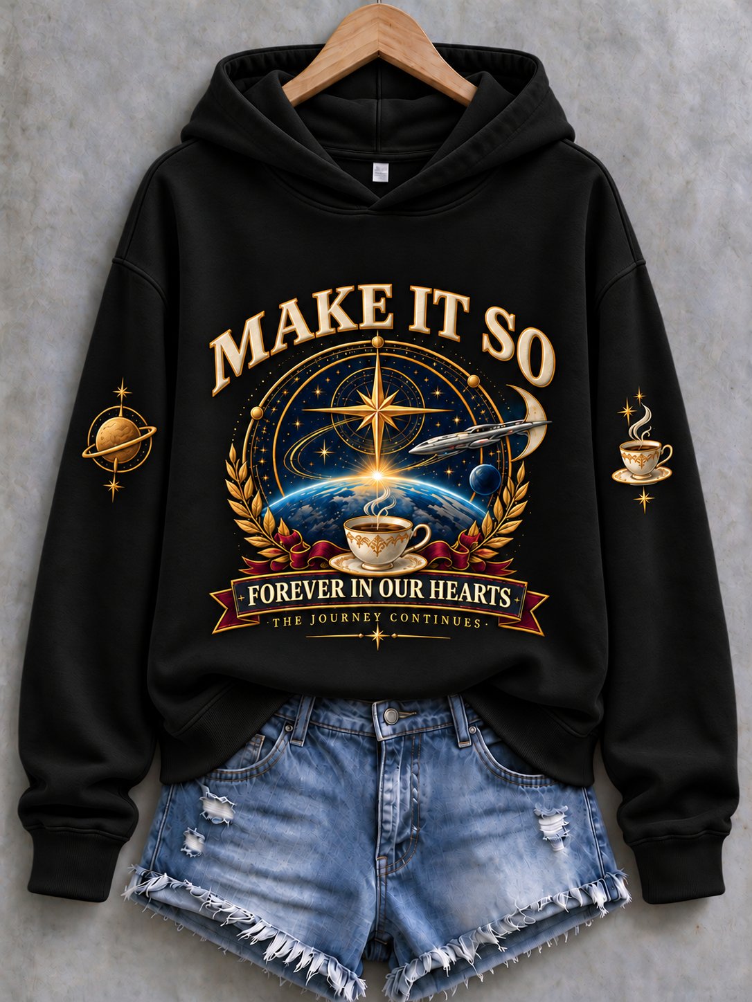 Women's Casual Commemorative-Edition Print Hoodie