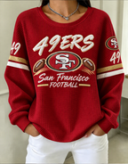 Women's Football Printed Crewneck Sweatshirt