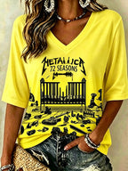 Women's Music Tour Print Casual T-shirt