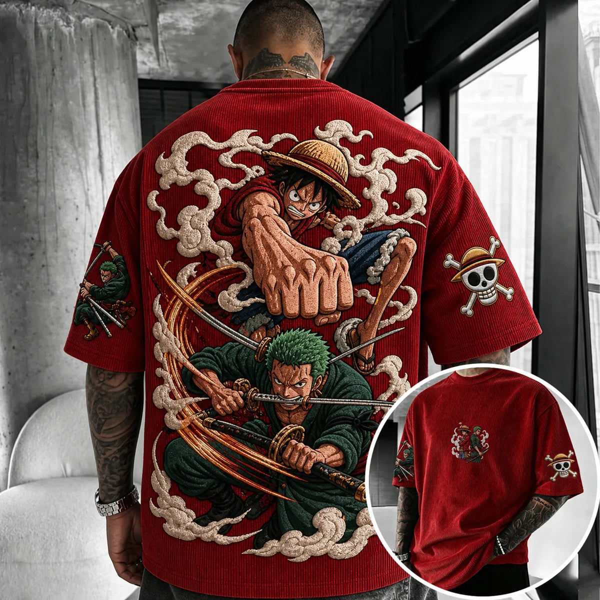 Unisex Anime-Style Retro Oversized T-Shirt