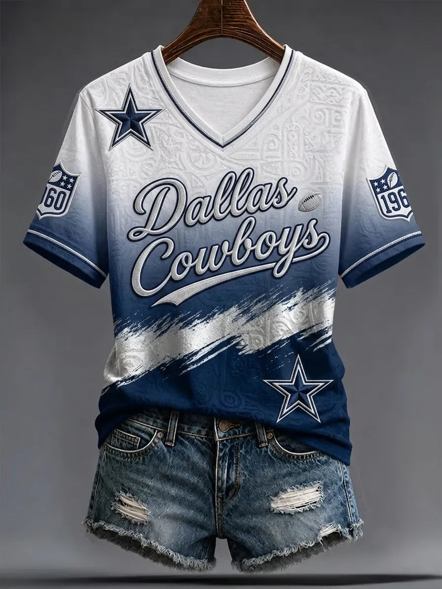 Women's Casual Dallas Cowboys Print T-Shirt