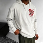 Unisex Oversized Casual Anime-print Corduroy Hoodie
