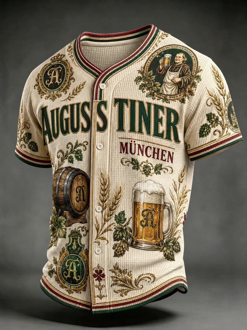 Men's Beer Print Short-Sleeve Shirt