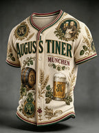 Men's Beer Print Short-Sleeve Shirt