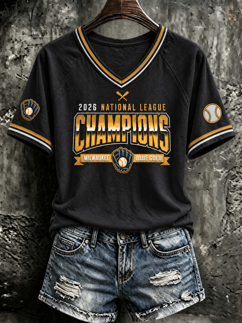 Women's Baseball Print T-Shirt
