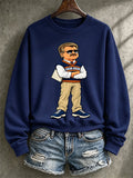Women's Casual Printed Long-Sleeve Sweatshirt
