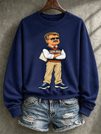 Women's Casual Printed Long-Sleeve Sweatshirt