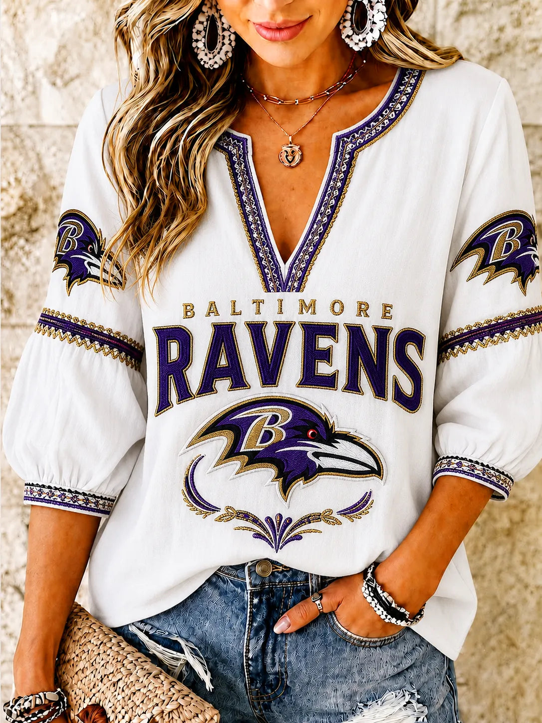 Women's Football Fan V-Neck