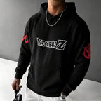 Unisex Oversized Casual Anime-print Corduroy Hoodie