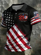 Unisex Casual 250Th Anniversary Celebration Short Sleeved Polo Shirt