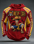 Men's Anime Graphic Long Sleeve Hooded Sweatshirt