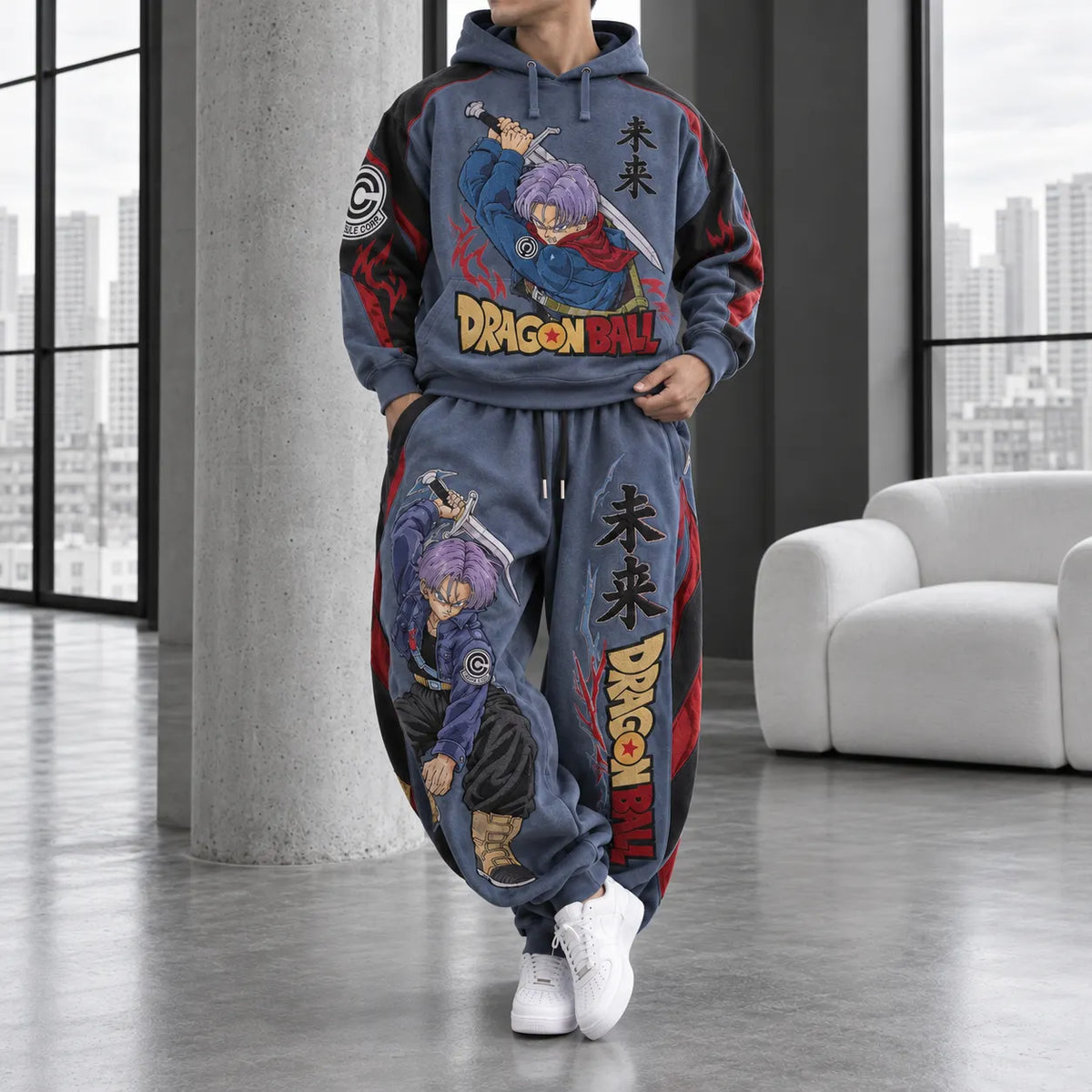 Unisex Oversized Casual Anime-print Hoodie