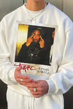 Rapper Tupac Graphic Sweatshirt For Men