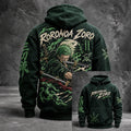 Men's Anime Swordsman Graphic Washed Pullover Hoodie