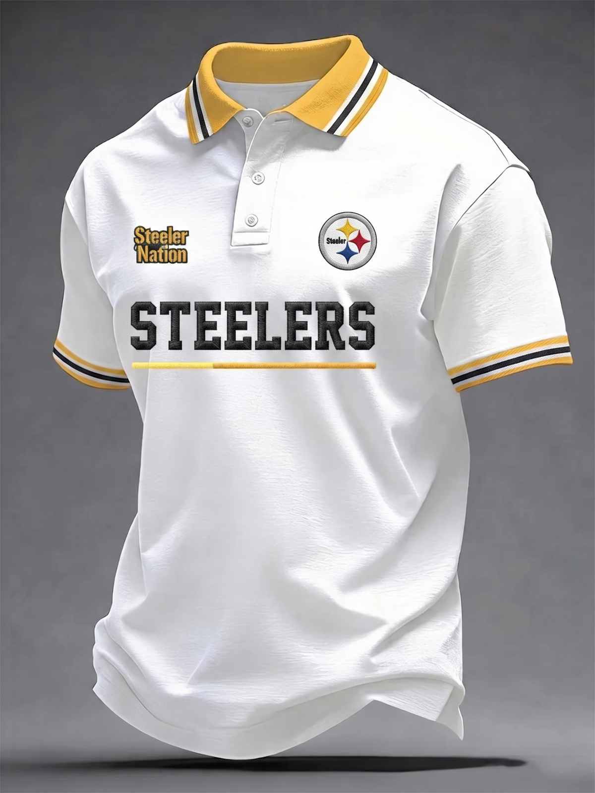 Men's Pittsburgh Steelers Fan Print Polo Shirt