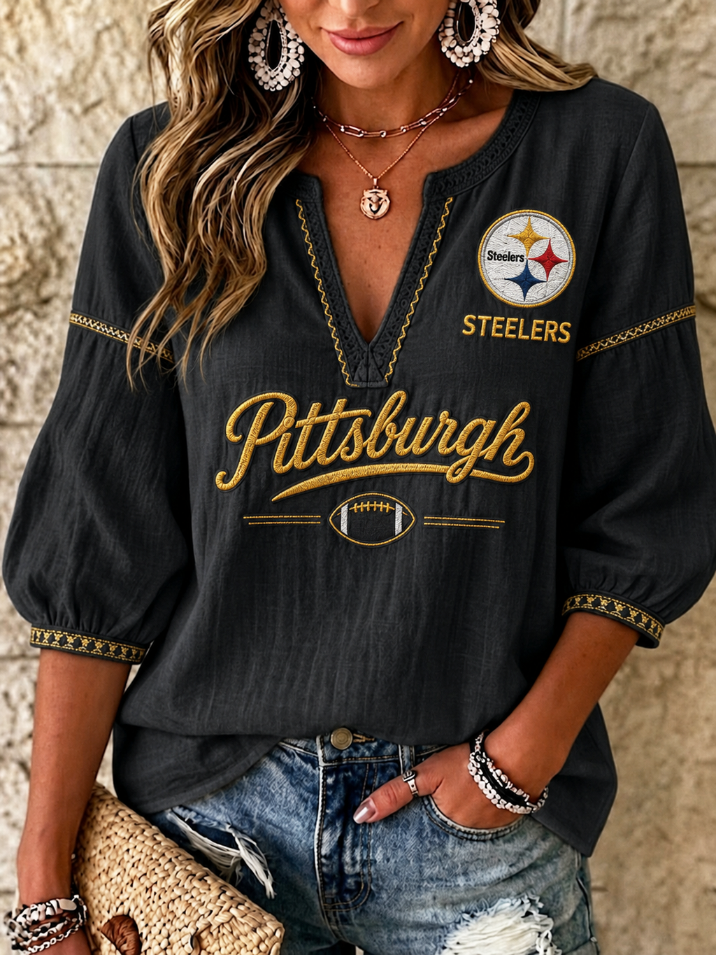 Women's Casual Football Blouse