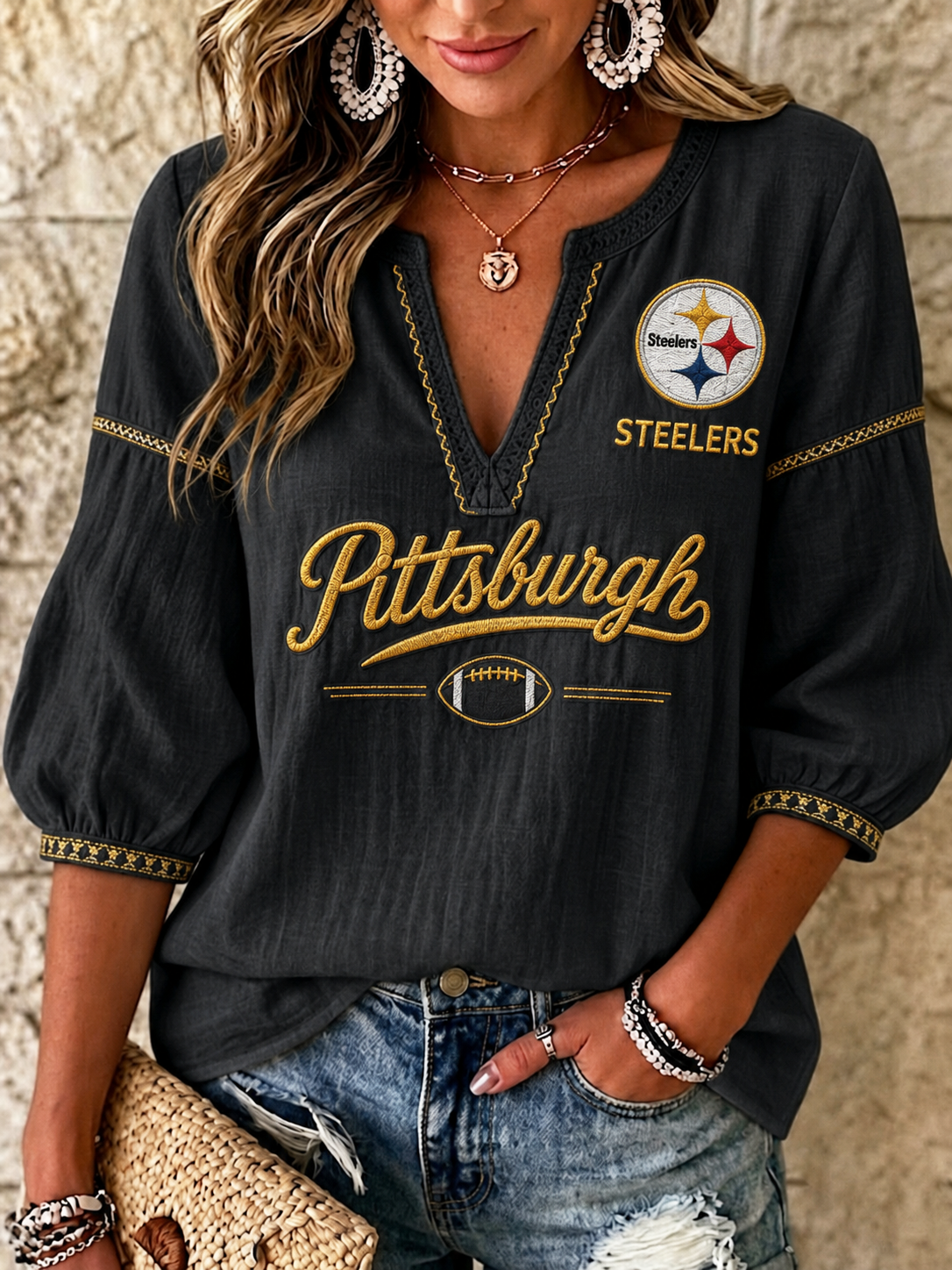 Women's Casual Football Blouse