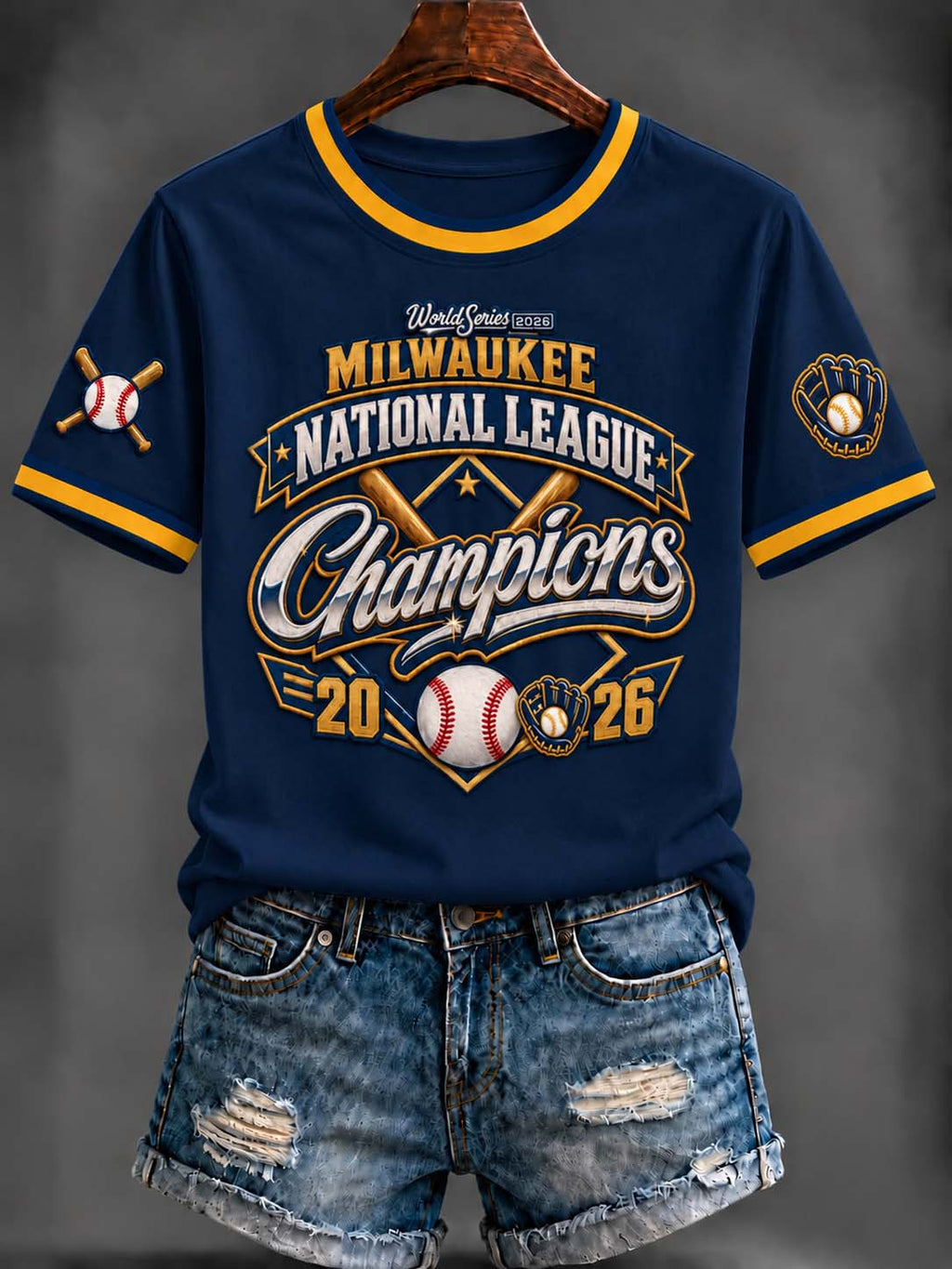 Women's Baseball Print T-Shirt