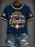 Women's Baseball Print T-Shirt