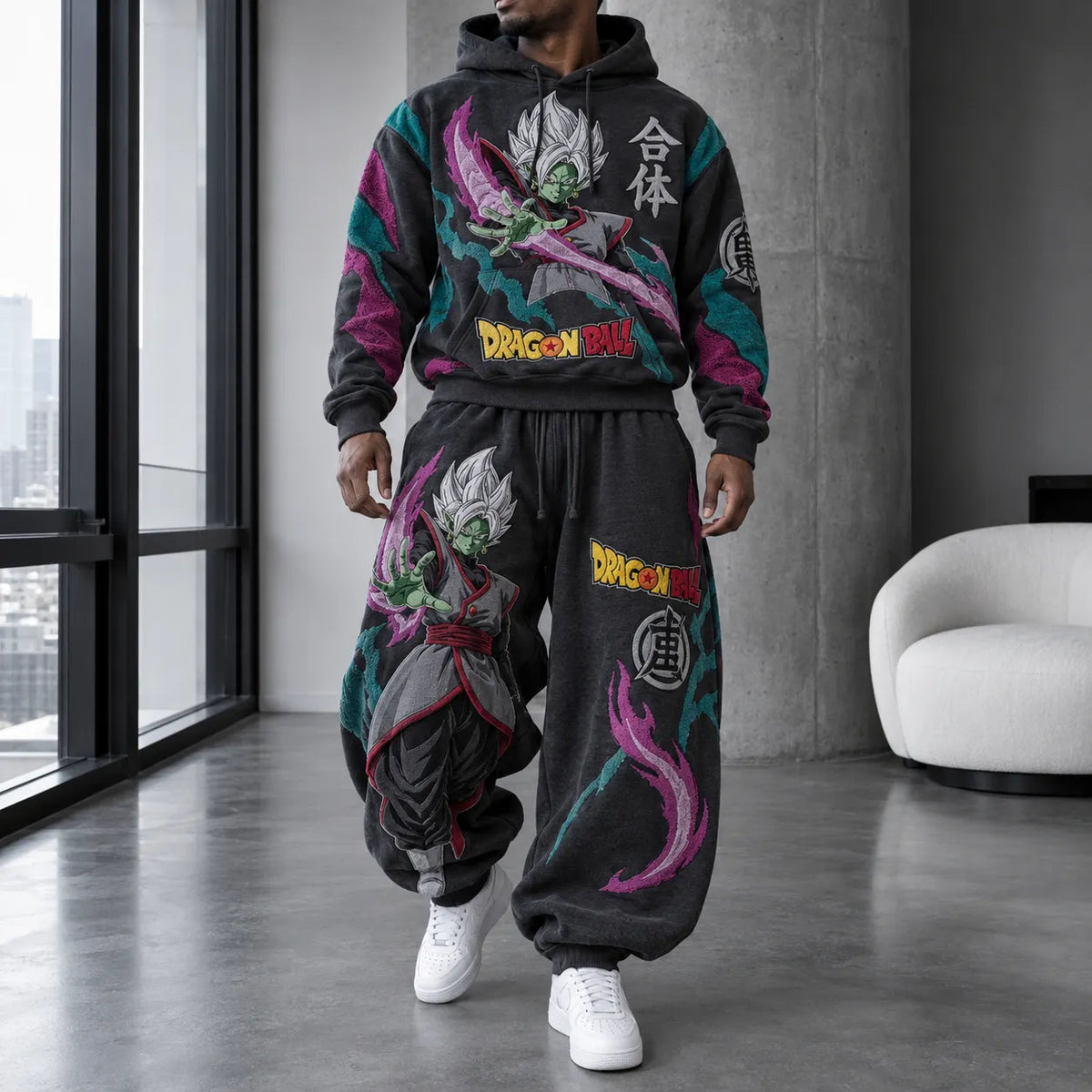 Unisex Oversized Casual Anime-print Hoodie