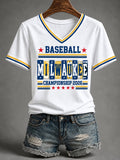 Women's Baseball Print T-Shirt