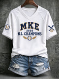 Women's Baseball Print T-Shirt